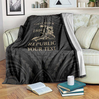 Personalized Haiti First Black Republic Blanket Negre Marron With Map And Flag