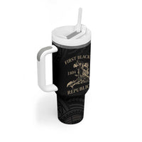 Personalized Haiti First Black Republic Tumbler With Handle Negre Marron With Map And Flag