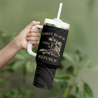 Personalized Haiti First Black Republic Tumbler With Handle Negre Marron With Map And Flag