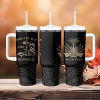 Personalized Haiti First Black Republic Tumbler With Handle Negre Marron With Map And Flag