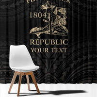 Personalized Haiti First Black Republic Window Curtain Negre Marron With Map And Flag