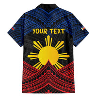 Personalized Philippines Family Matching Short Sleeve Bodycon Dress and Hawaiian Shirt Polynesian Tribal Tattoo with Filipino Flag Motif LT9 - Polynesian Pride