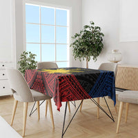 Personalized Philippines Tablecloth Polynesian Tribal Tattoo with Filipino Flag Motif