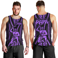 Maori Fathers Day New Zealand Men Tank Top Aroha Ahau Ki A Koe Papa - Purple LT9 - Polynesian Pride