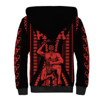 Maori Fathers Day New Zealand Sherpa Hoodie Aroha Ahau Ki A Koe Papa - Red LT9 - Polynesian Pride