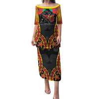Personalised Papua New Guinea Remembrance Day Puletasi LT9 Long Dress Red - Polynesian Pride