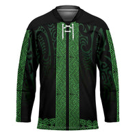New Zealand Maori Kowhaiwhai Hockey Jersey Kakariki Maui and Mangopare LT9 Unisex Green - Polynesian Pride