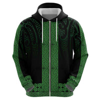 New Zealand Maori Kowhaiwhai Hoodie Kakariki Maui and Mangopare LT9 - Polynesian Pride