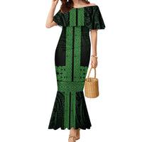 New Zealand Maori Kowhaiwhai Mermaid Dress Kakariki Maui and Mangopare LT9 Women Green - Polynesian Pride