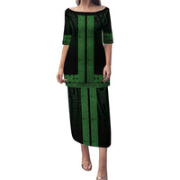 New Zealand Maori Kowhaiwhai Puletasi Kakariki Maui and Mangopare LT9 Long Dress Green - Polynesian Pride