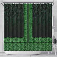 New Zealand Maori Kowhaiwhai Shower Curtain Kakariki Maui and Mangopare LT9 - Polynesian Pride