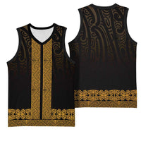 New Zealand Maori Kowhaiwhai Basketball Jersey Karaka Maui and Mangopare LT9 - Polynesian Pride