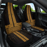 New Zealand Maori Kowhaiwhai Car Seat Cover Karaka Maui and Mangopare LT9 One Size Gold - Polynesian Pride