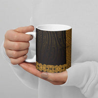 New Zealand Maori Kowhaiwhai Ceramic Mug Karaka Maui and Mangopare - Polynesian Pride