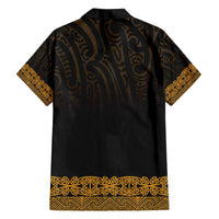 New Zealand Maori Kowhaiwhai Family Matching Off The Shoulder Long Sleeve Dress and Hawaiian Shirt Karaka Maui and Mangopare LT9 - Polynesian Pride