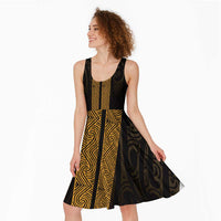 New Zealand Maori Kowhaiwhai Midi Dress Karaka Maui and Mangopare - Polynesian Pride