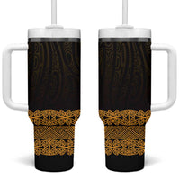 New Zealand Maori Kowhaiwhai Tumbler With Handle Karaka Maui and Mangopare