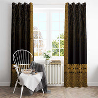 New Zealand Maori Kowhaiwhai Window Curtain Karaka Maui and Mangopare