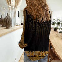 New Zealand Maori Kowhaiwhai Women Casual Shirt Karaka Maui and Mangopare LT9 - Polynesian Pride