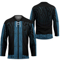 New Zealand Maori Kowhaiwhai Hockey Jersey Kikorangi Maui and Mangopare LT9 - Polynesian Pride