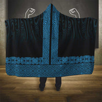New Zealand Maori Kowhaiwhai Hooded Blanket Kikorangi Maui and Mangopare LT9 - Polynesian Pride
