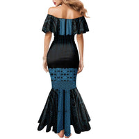 New Zealand Maori Kowhaiwhai Mermaid Dress Kikorangi Maui and Mangopare LT9 - Polynesian Pride