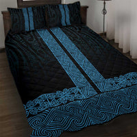 New Zealand Maori Kowhaiwhai Quilt Bed Set Kikorangi Maui and Mangopare LT9 Blue - Polynesian Pride