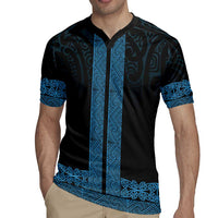 New Zealand Maori Kowhaiwhai Rugby Jersey Kikorangi Maui and Mangopare LT9 - Polynesian Pride