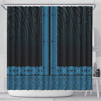 New Zealand Maori Kowhaiwhai Shower Curtain Kikorangi Maui and Mangopare LT9 - Polynesian Pride