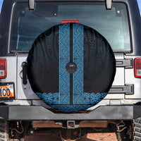 New Zealand Maori Kowhaiwhai Spare Tire Cover Kikorangi Maui and Mangopare LT9 Blue - Polynesian Pride
