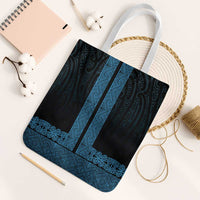 New Zealand Maori Kowhaiwhai Tote Bag Kikorangi Maui and Mangopare LT9 White Strap One Size Blue - Polynesian Pride