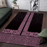 New Zealand Maori Kowhaiwhai Area Rug Mawhero Maui and Mangopare LT9 Pink - Polynesian Pride