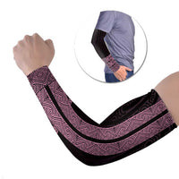 New Zealand Maori Kowhaiwhai Arm Sleeves Mawhero Maui and Mangopare LT9 Set of 2 Pink - Polynesian Pride
