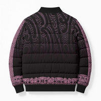 New Zealand Maori Kowhaiwhai Bomber Puffer Jacket Mawhero Maui and Mangopare - Polynesian Pride