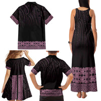 New Zealand Maori Kowhaiwhai Family Matching Tank Maxi Dress and Hawaiian Shirt Mawhero Maui and Mangopare LT9 - Polynesian Pride
