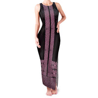 New Zealand Maori Kowhaiwhai Family Matching Tank Maxi Dress and Hawaiian Shirt Mawhero Maui and Mangopare LT9 Mom's Dress Pink - Polynesian Pride