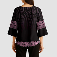 New Zealand Maori Kowhaiwhai Kimono Sleeve Blouse Mawhero Maui and Mangopare LT9 - Polynesian Pride