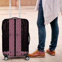 New Zealand Maori Kowhaiwhai Luggage Cover Mawhero Maui and Mangopare LT9 Pink - Polynesian Pride