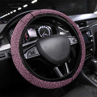 New Zealand Maori Kowhaiwhai Steering Wheel Cover Mawhero Maui and Mangopare LT9 Universal Fit Pink - Polynesian Pride