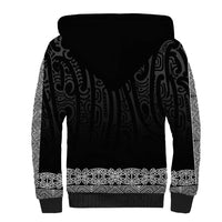 New Zealand Maori Kowhaiwhai Sherpa Hoodie Pango Maui and Mangopare LT9 - Polynesian Pride