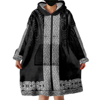 New Zealand Maori Kowhaiwhai Wearable Blanket Hoodie Pango Maui and Mangopare LT9 - Polynesian Pride