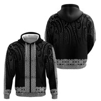 New Zealand Maori Kowhaiwhai Zip Hoodie Pango Maui and Mangopare LT9 - Polynesian Pride