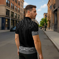New Zealand Maori Kowhaiwhai Zipper Polo Shirt Pango Maui and Mangopare LT9 - Polynesian Pride