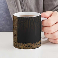 New Zealand Maori Kowhaiwhai Ceramic Mug Parauri Maui and Mangopare - Polynesian Pride