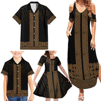 New Zealand Maori Kowhaiwhai Family Matching Summer Maxi Dress and Hawaiian Shirt Parauri Maui and Mangopare LT9 - Polynesian Pride