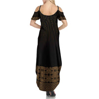 New Zealand Maori Kowhaiwhai Family Matching Summer Maxi Dress and Hawaiian Shirt Parauri Maui and Mangopare LT9 - Polynesian Pride