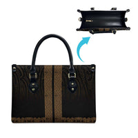 New Zealand Maori Kowhaiwhai Leather Bag Parauri Maui and Mangopare - Polynesian Pride
