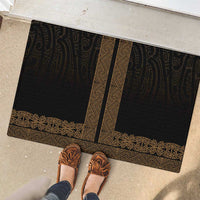 New Zealand Maori Kowhaiwhai Rubber Doormat Parauri Maui and Mangopare