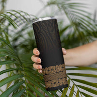 New Zealand Maori Kowhaiwhai Skinny Tumbler Parauri Maui and Mangopare LT9 - Polynesian Pride