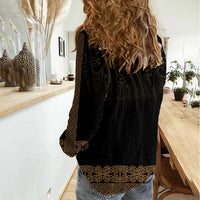 New Zealand Maori Kowhaiwhai Women Casual Shirt Parauri Maui and Mangopare LT9 - Polynesian Pride
